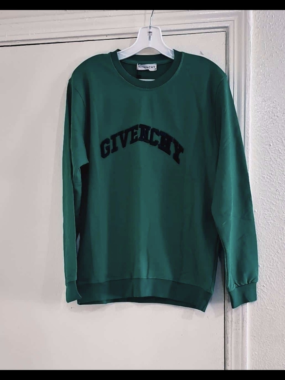 Givenchy Emerald Green Crewneck Sweatshirt with Black Logo